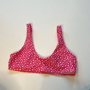 Shein Womens Bikini Top Pink and White Floral Size Medium
